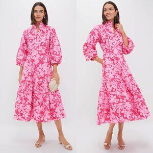 Tuckernuck | Dresses | Hyacinth House New Pink Textured Floral Collared Hillsborough  Midi Dress Xxs | Poshmark